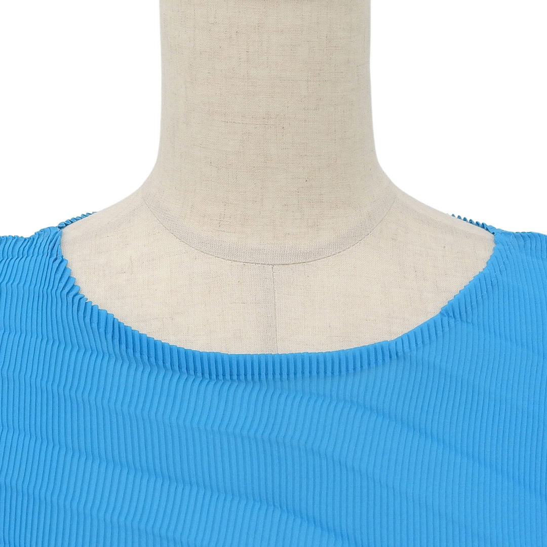 Excellent me ISSEY MIYAKE T-shirt Sleeveless Pleated blue Women MI51FR382