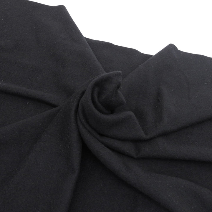 Great HERMES Stall Embroidered logo with fringe black cashmere Women