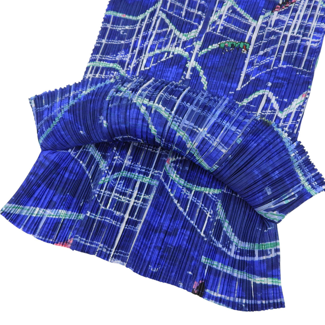 Excellent PLEATS PLEASE T-shirt Roller Coaster Pattern Short Sleeve 3 PP43-JK582