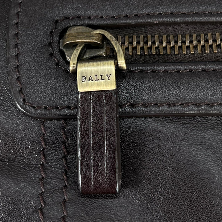 Great BALLY Shoulder Bag TAISTINO Trainspotting Dark brown Calf leather mens