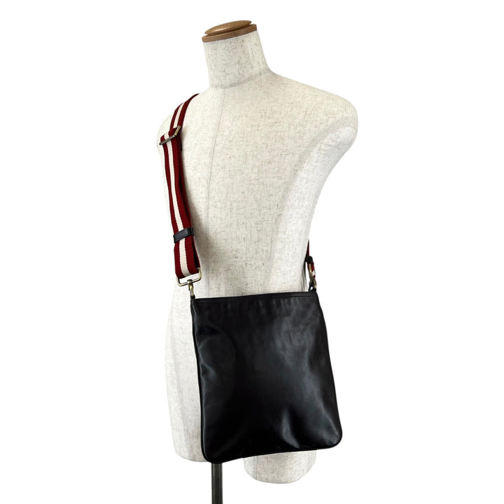 Great BALLY Shoulder Bag TAISTINO Trainspotting Dark brown Calf leather mens