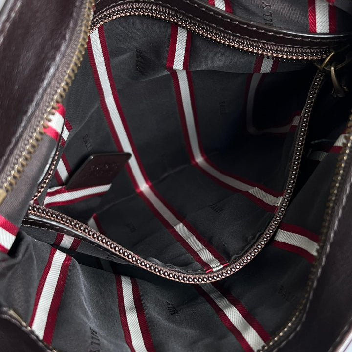 Great BALLY Shoulder Bag TAISTINO Trainspotting Dark brown Calf leather mens