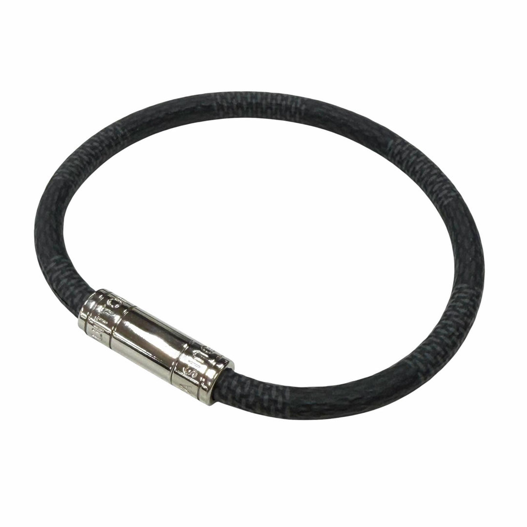 Great LOUIS VUITTON bracelet Damier Graphite Bracelet Keep It Bangle M6609E