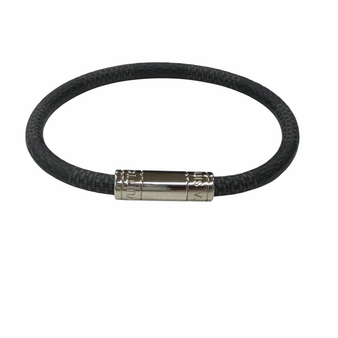 Great LOUIS VUITTON bracelet Damier Graphite Bracelet Keep It Bangle M6609E
