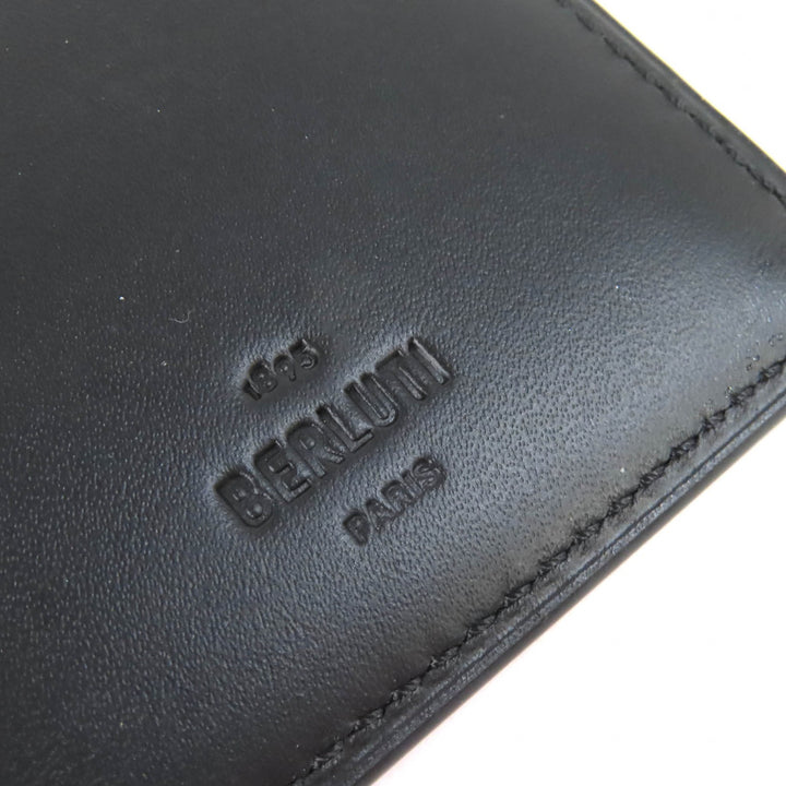 Very Good Berluti Scritto Calligraphy Bifold Wallet Purse Brown leather mens