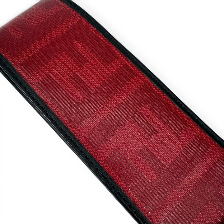 Excellent FENDI strap Bicolor Zucca Pattern Charm Red leather Women