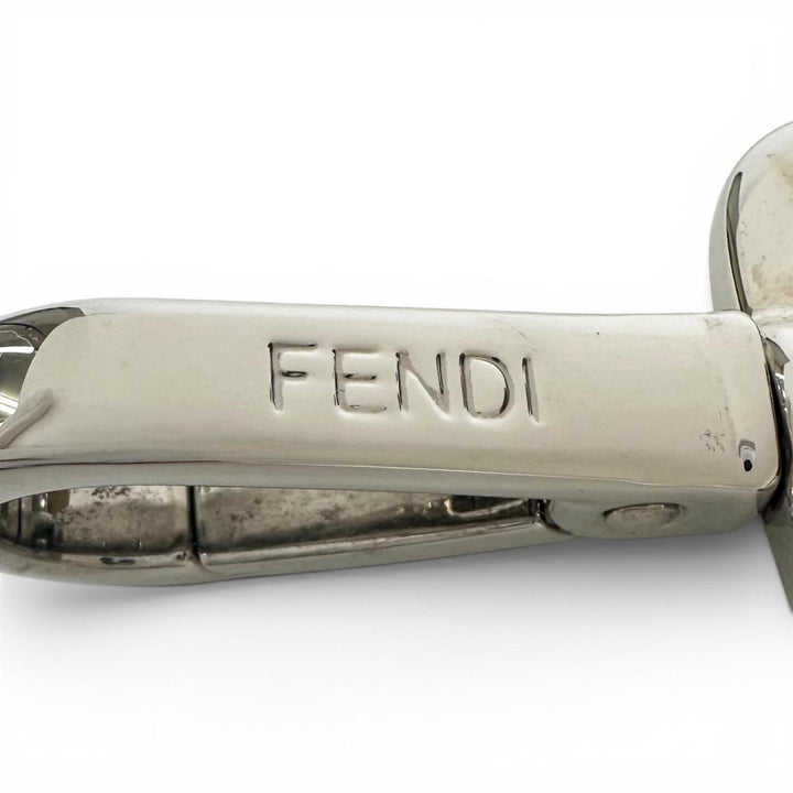 Excellent FENDI strap Bicolor Zucca Pattern Charm Red leather Women