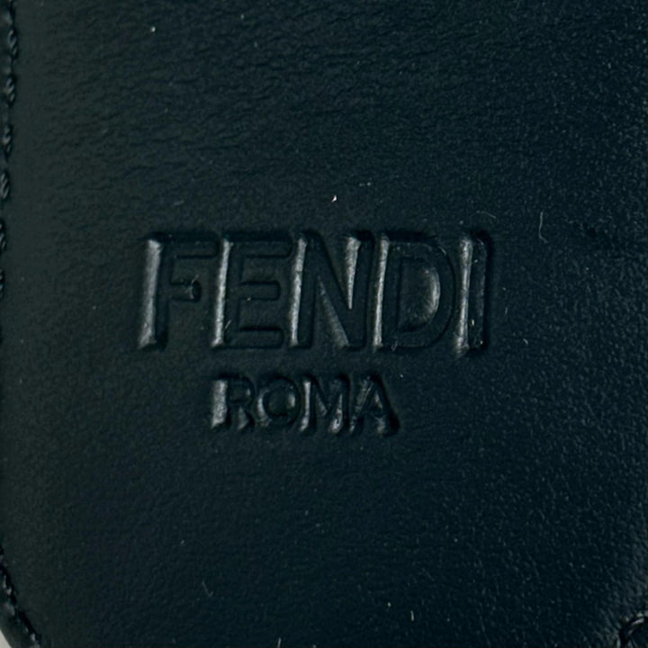 Excellent FENDI strap Bicolor Zucca Pattern Charm Red leather Women