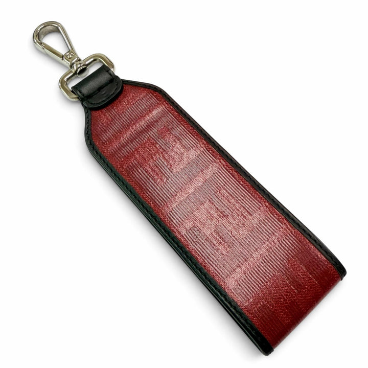 Excellent FENDI strap Bicolor Zucca Pattern Charm Red leather Women