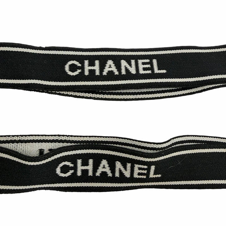 Great CHANEL suspenders black leather Women