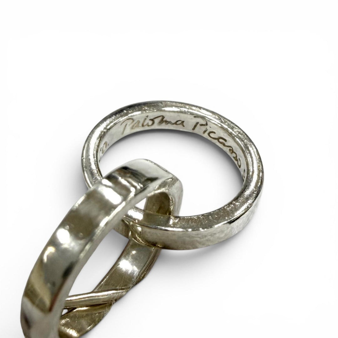 Excellent TIFFANY&Co. Pierce 1982 Parma Picasso Triple Hoop Interlocking 925