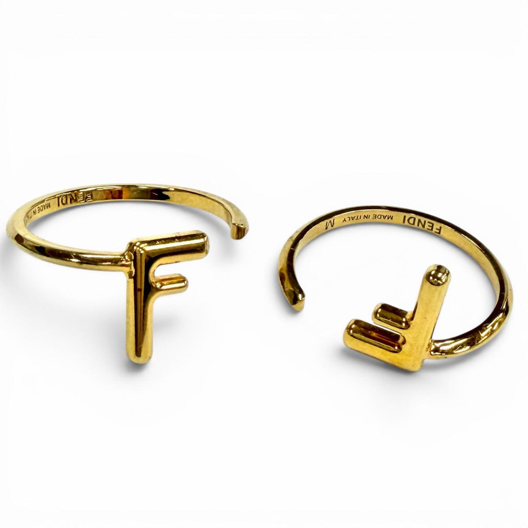 Great FENDI Ring FF Ring gold Women M