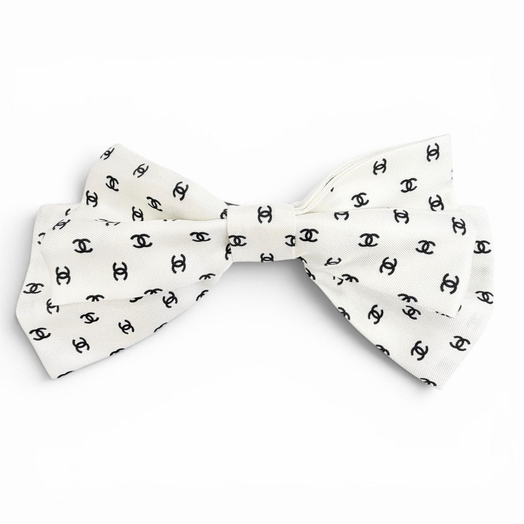 Excellent CHANEL Valletta Mini COCO Mark Pattern Ribbon Barrette AAA821