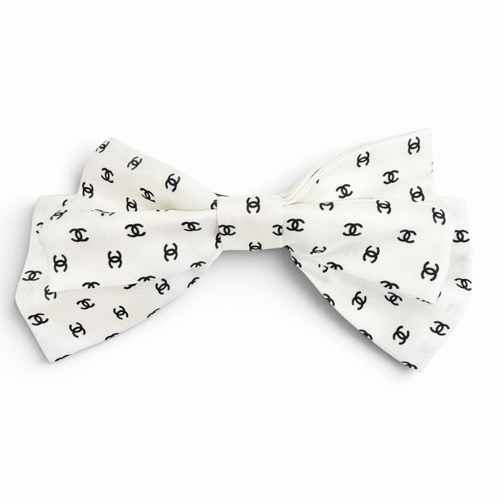Excellent CHANEL Valletta Mini COCO Mark Pattern Ribbon Barrette AAA821