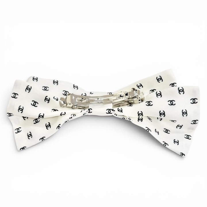 Excellent CHANEL Valletta Mini COCO Mark Pattern Ribbon Barrette AAA821