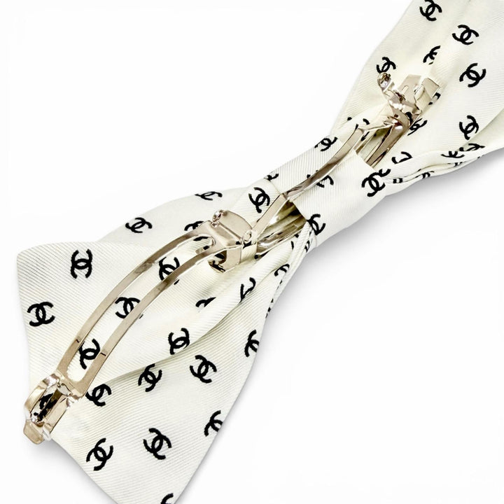 Excellent CHANEL Valletta Mini COCO Mark Pattern Ribbon Barrette AAA821