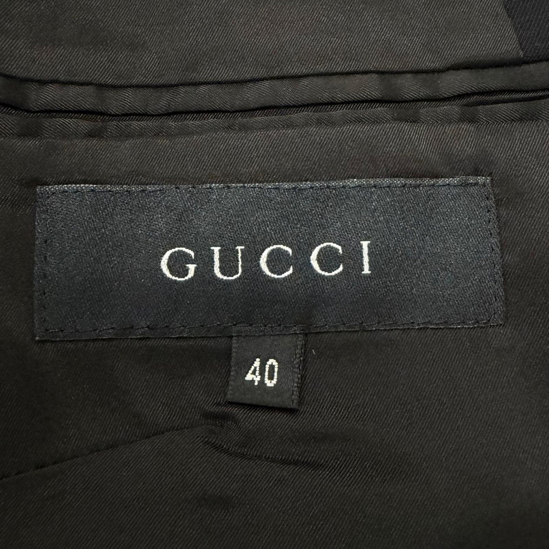 Great GUCCI tailored jacket Tom Ford era, using lambskin leather black hair