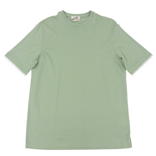 Great HERMES Short sleeve T-shirt Saddle stitch design green cotton mens M
