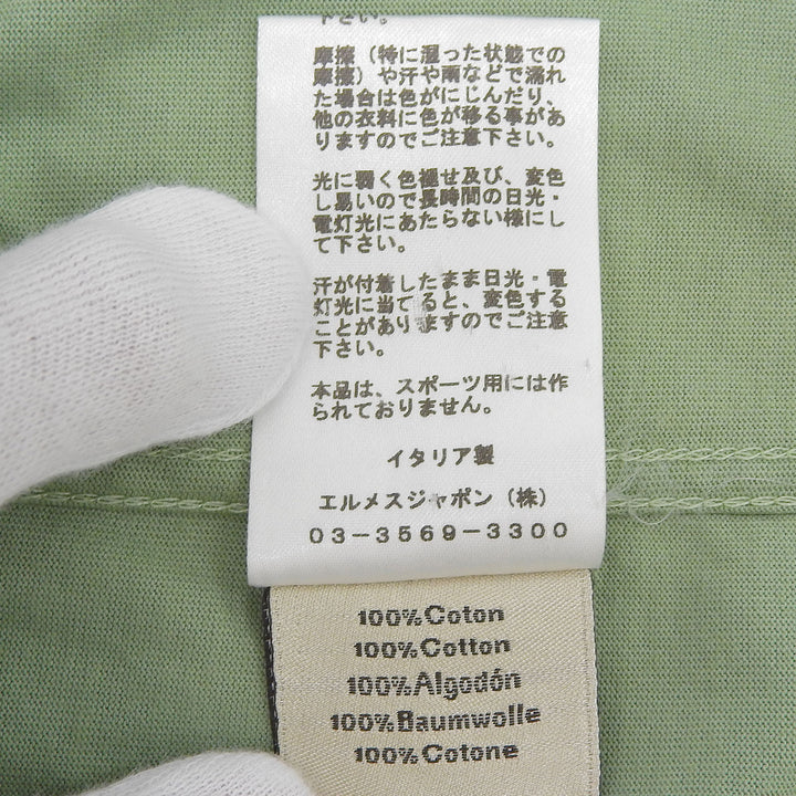 Great HERMES Short sleeve T-shirt Saddle stitch design green cotton mens M
