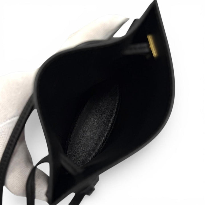 Excellent LOEWE Shoulder Bag Dice Pocket Anagram black Classic calf C630R12X01