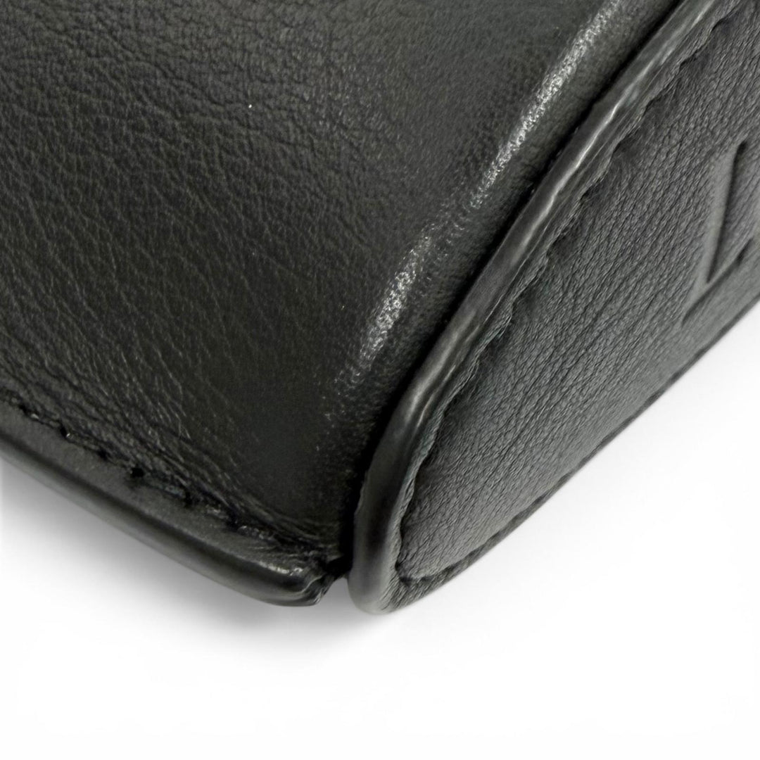 Excellent LOEWE Shoulder Bag Dice Pocket Anagram black Classic calf C630R12X01