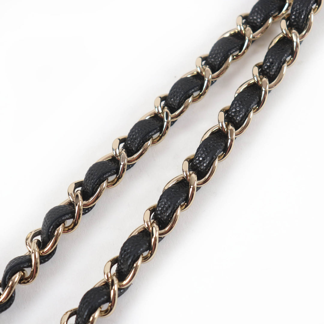 Pristine CHANEL Matelassé COCO Mark Mini Bucket Chain Shoulder Bag black AS3176