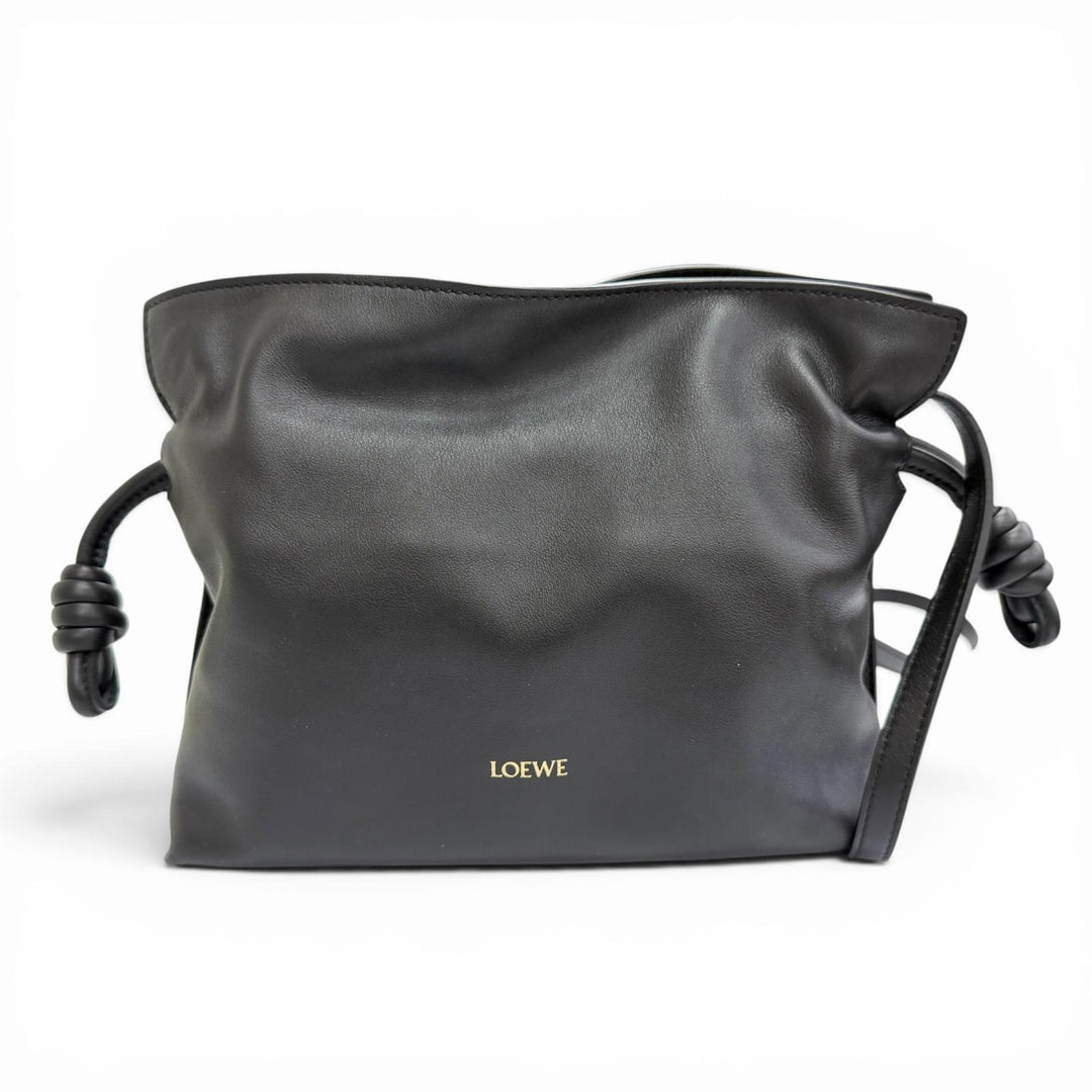 Great LOEWE Shoulder Bag FLAMENCO CLUTCH MINI Napa calfskin black A411FC2X73
