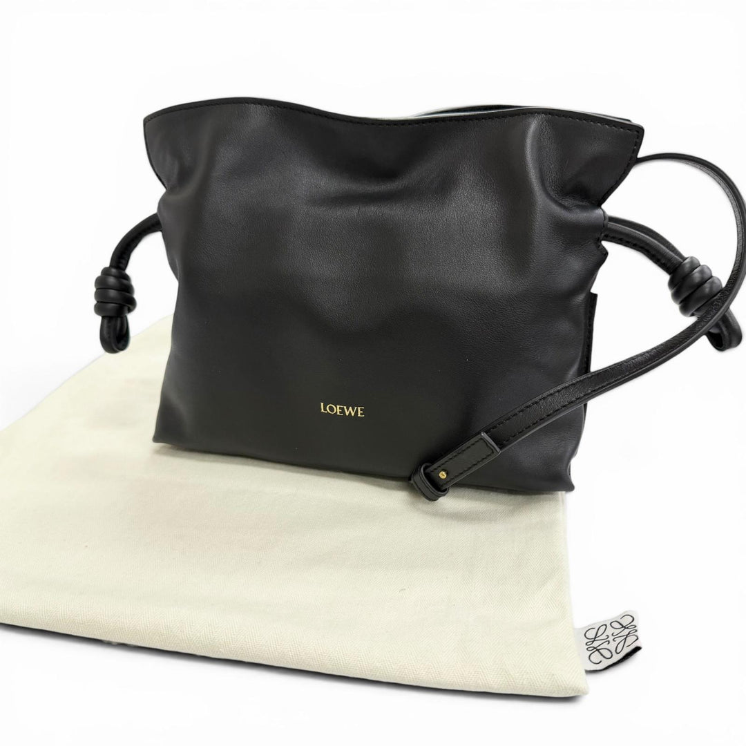 Great LOEWE Shoulder Bag FLAMENCO CLUTCH MINI Napa calfskin black A411FC2X73