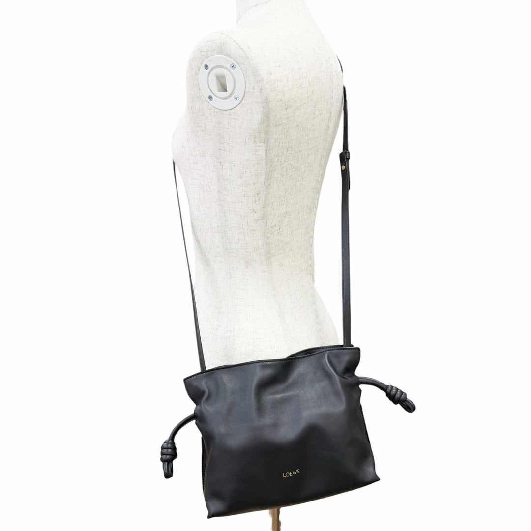 Great LOEWE Shoulder Bag FLAMENCO CLUTCH MINI Napa calfskin black A411FC2X73