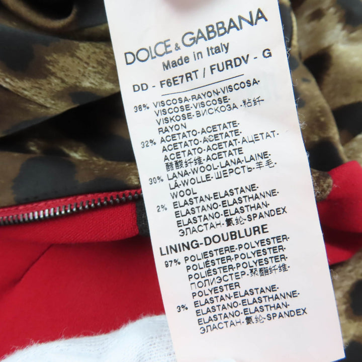 Great DOLCE&GABBANA one piece Leopard Pattern Sleeveless Red Women 40 F6E7RT