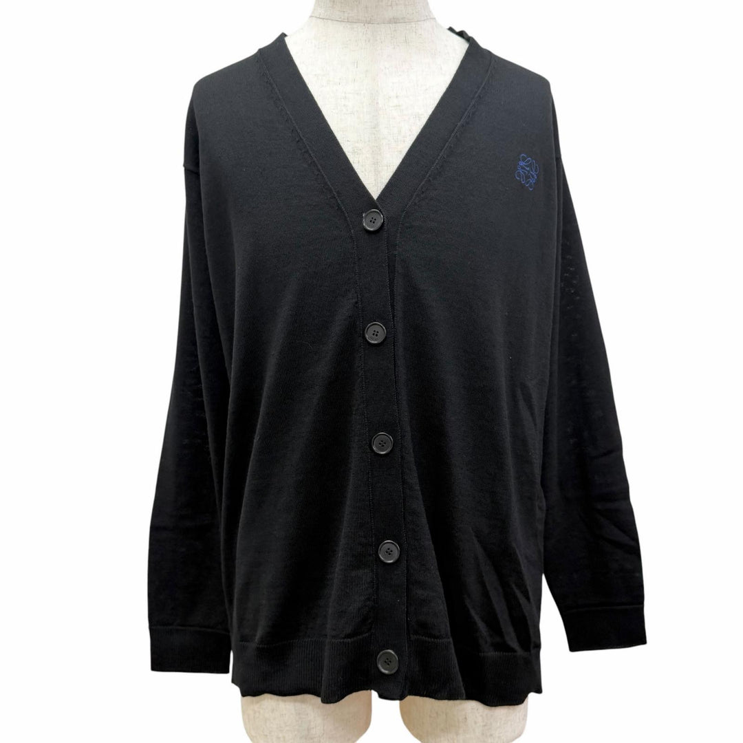 Pristine LOEWE cardigan Anagram logo embroidery, lightweight knit