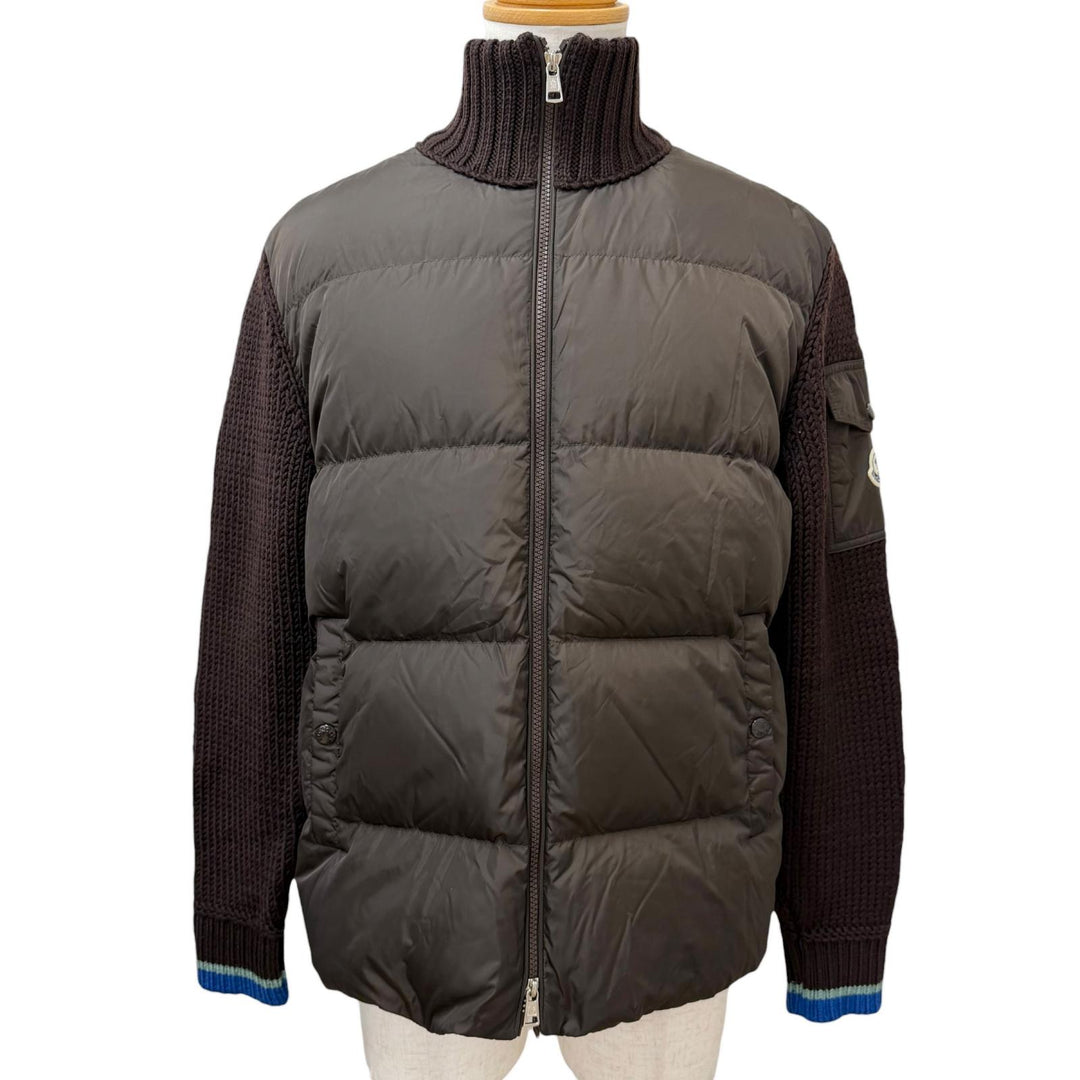 Great MONCLER Jacket Down switch Brown wool mens L J20919B00029