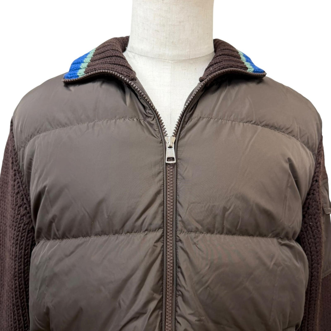 Great MONCLER Jacket Down switch Brown wool mens L J20919B00029