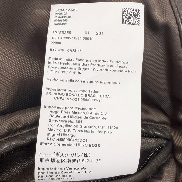 Very Good HUGO BOSS Leather jacket Brown Lamb leather mens 48