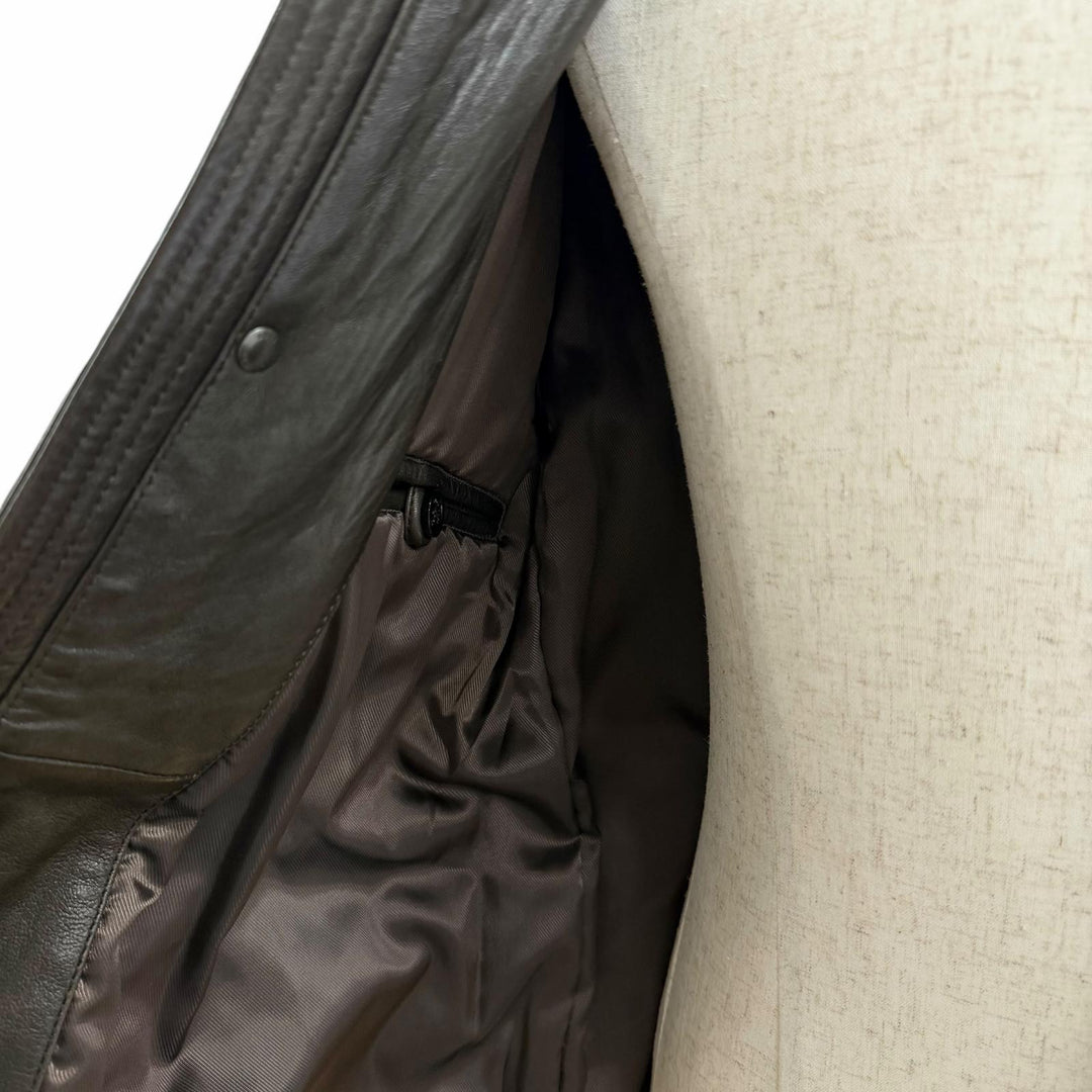 Very Good HUGO BOSS Leather jacket Brown Lamb leather mens 48