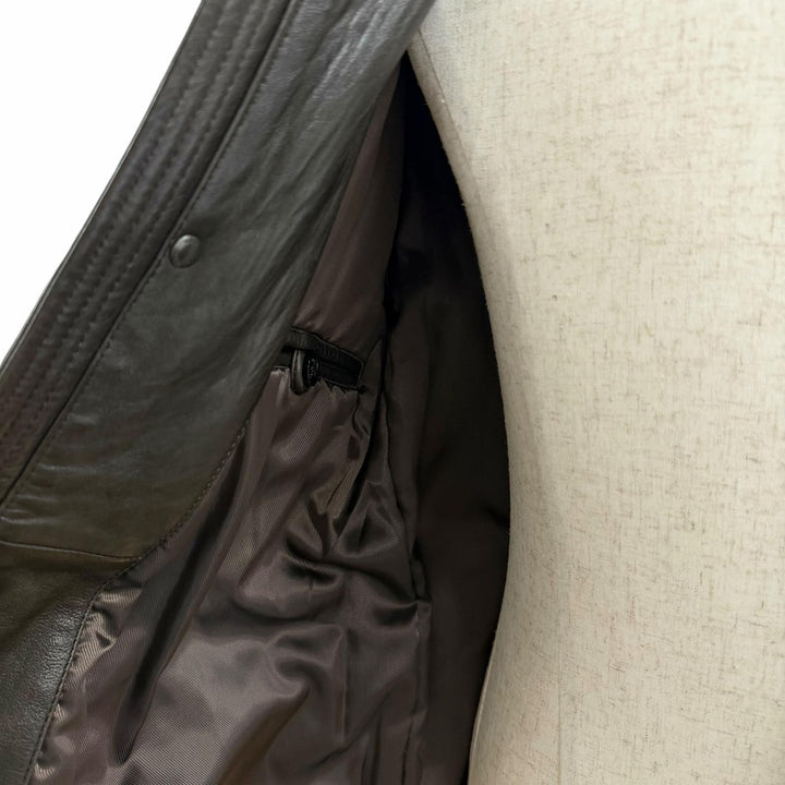 Very Good HUGO BOSS Leather jacket Brown Lamb leather mens 48
