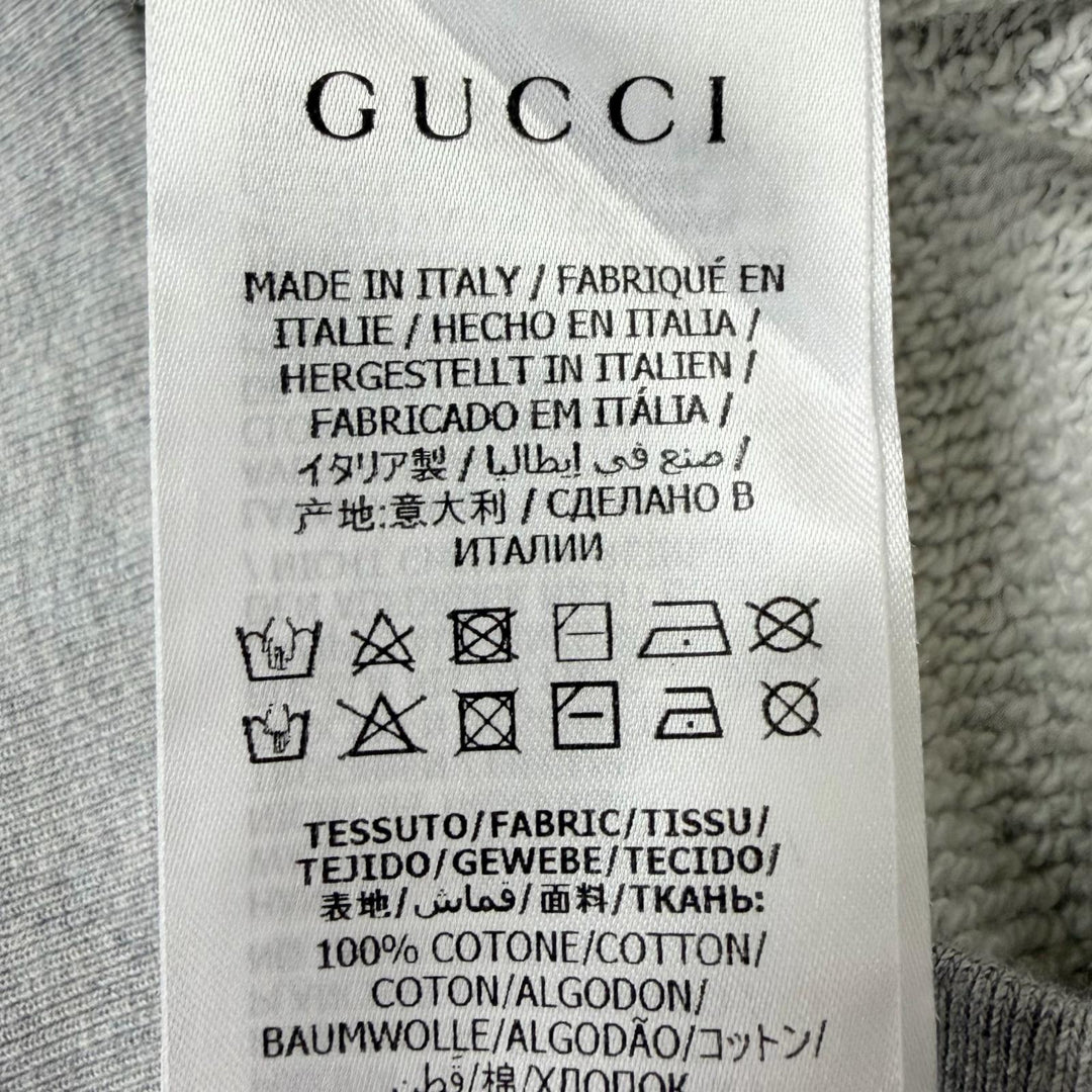 Discounted Great GUCCI hoodie Logo print pullover gray cotton