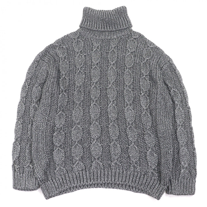 Excellent SAINT LAURENT PARIS sweater Cable knit turtleneck sweater