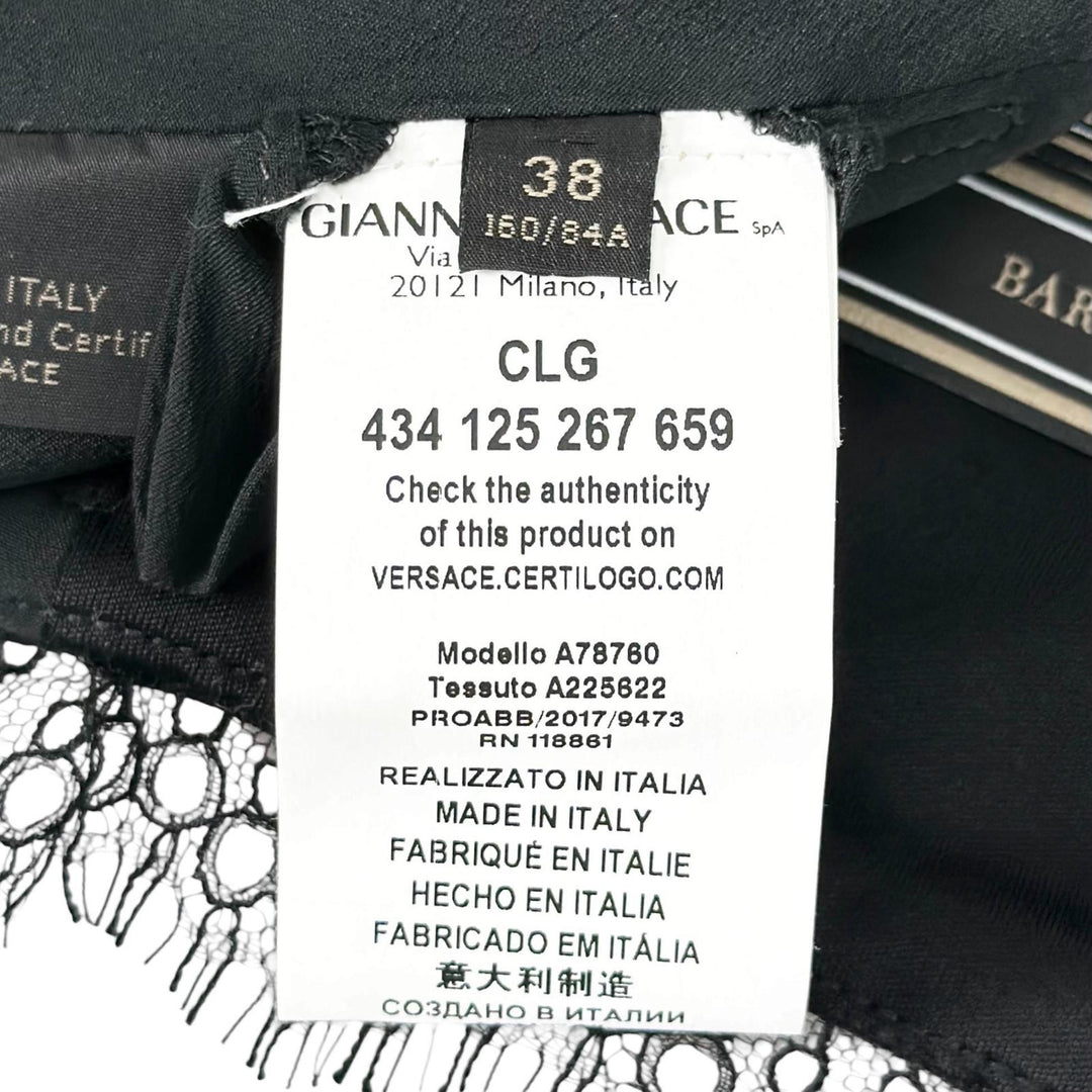 Excellent VERSACE Tube top Bustier Barocco black silk Women 38 A78760