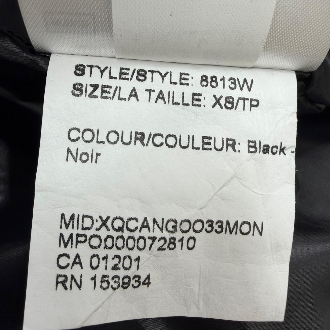 Great CANADA GOOSE Down vest RAYLA VEST Belt and hood included black XS 8813W