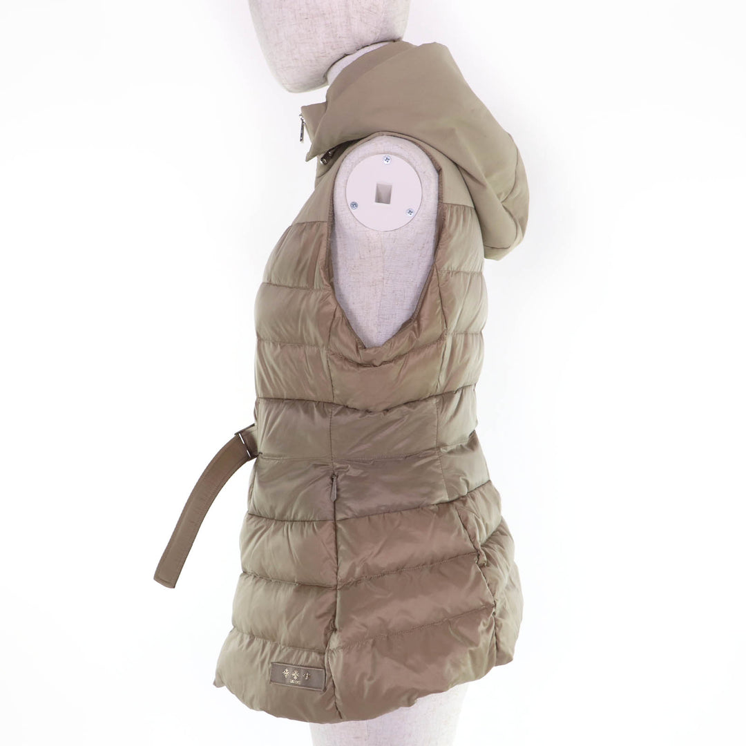Excellent TATRAS Down vest PANTELLERIA Belt and hood included beige LTK19S4201