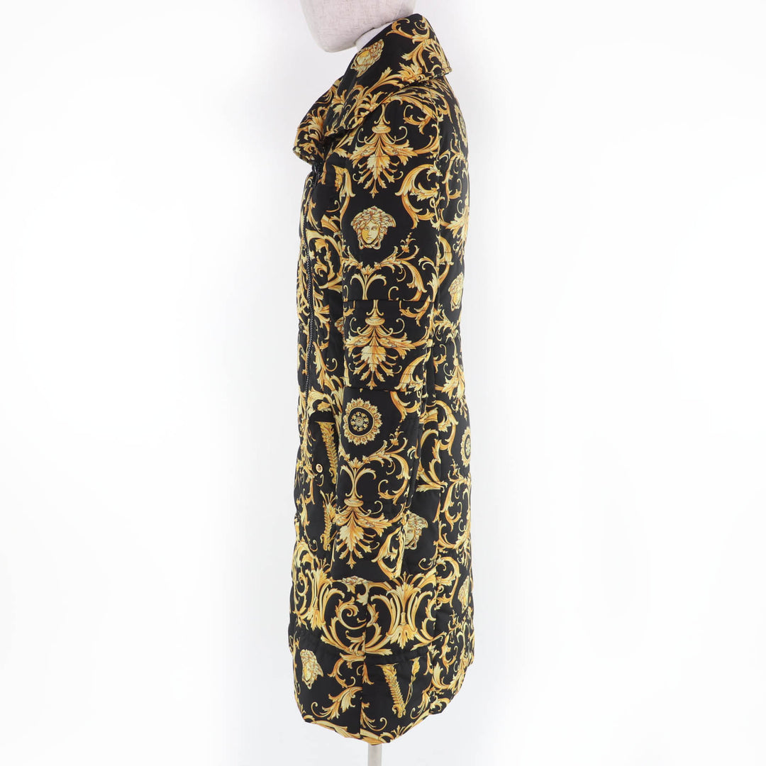 Excellent VERSACE coat Baroque Medusa Pattern Padded Long Jacket 38 1007933