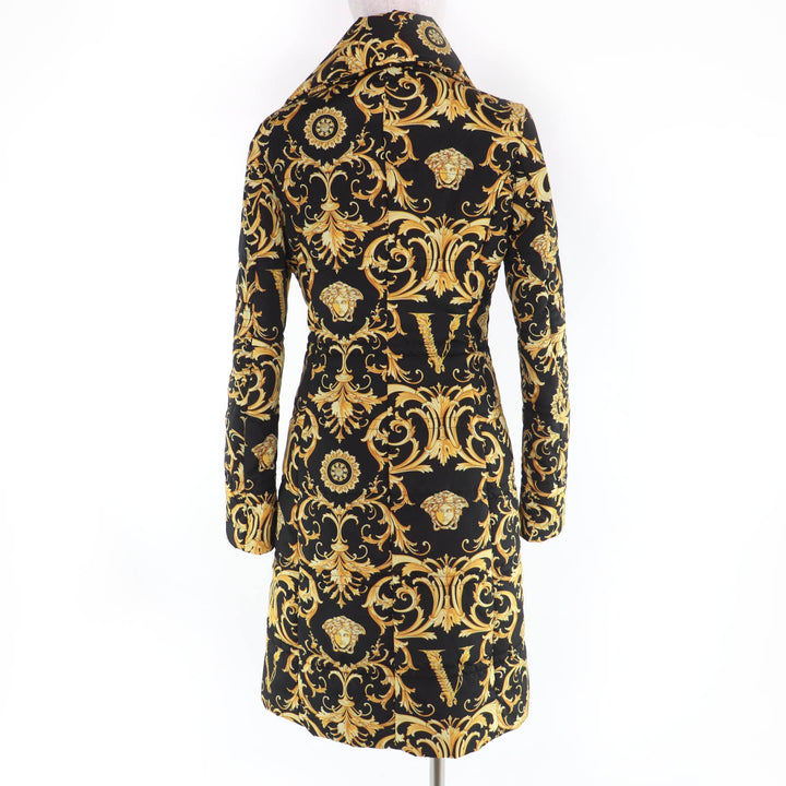 Excellent VERSACE coat Baroque Medusa Pattern Padded Long Jacket 38 1007933