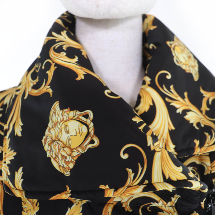 Excellent VERSACE coat Baroque Medusa Pattern Padded Long Jacket 38 1007933