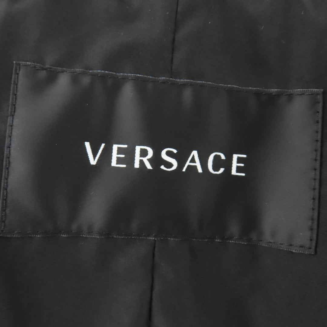 Excellent VERSACE coat Baroque Medusa Pattern Padded Long Jacket 38 1007933