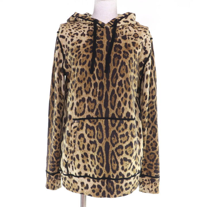 Great DOLCE&GABBANA hoodie Leopard Pattern Long-Sleeve Knit cashmere 40