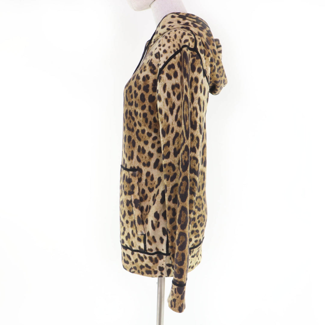 Great DOLCE&GABBANA hoodie Leopard Pattern Long-Sleeve Knit cashmere 40