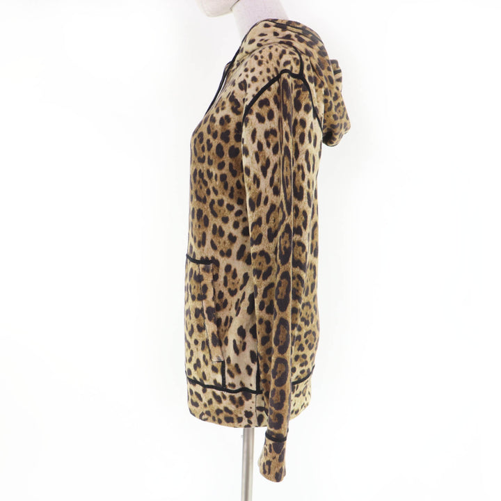 Great DOLCE&GABBANA hoodie Leopard Pattern Long-Sleeve Knit cashmere 40
