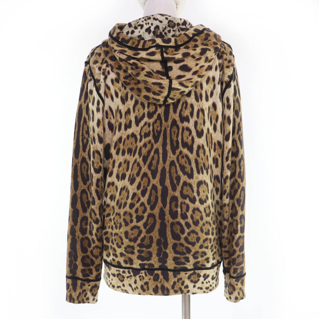 Great DOLCE&GABBANA hoodie Leopard Pattern Long-Sleeve Knit cashmere 40