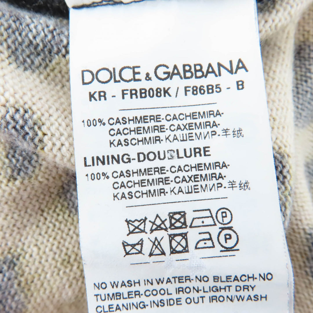 Great DOLCE&GABBANA hoodie Leopard Pattern Long-Sleeve Knit cashmere 40
